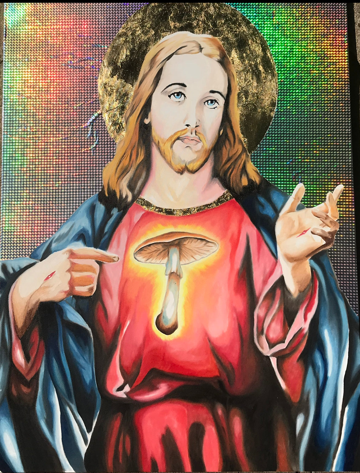 Mushroom Jesus Painting